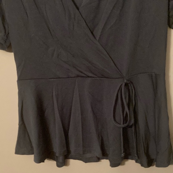 Monteau Black Wrap Top - Picture 3 of 7